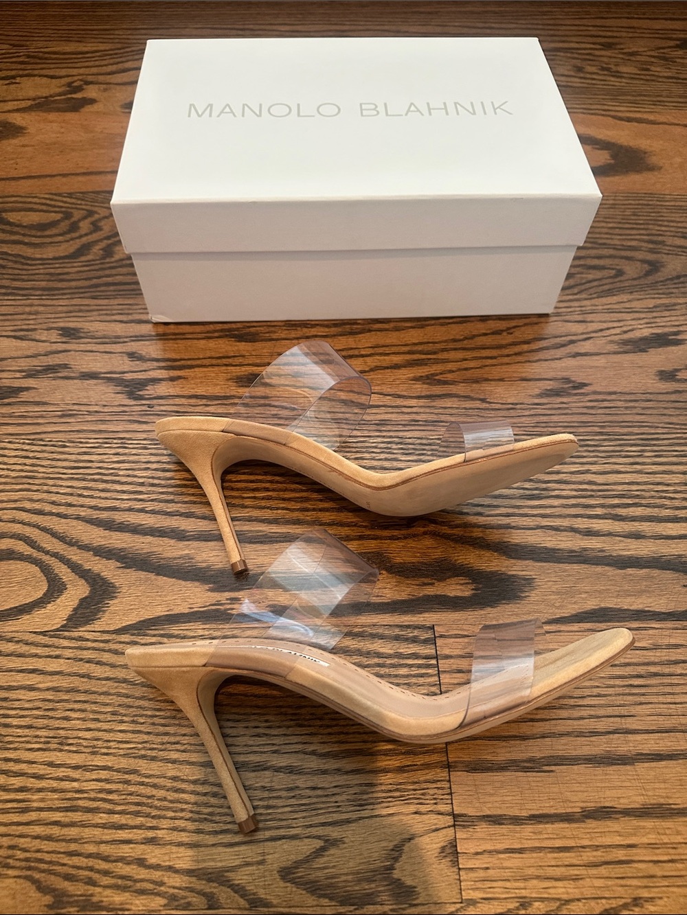Women’s Sz. 38.5 NWT Manolo Blahnik Scolto Heel w/Clear Straps - Picture 13 of 15